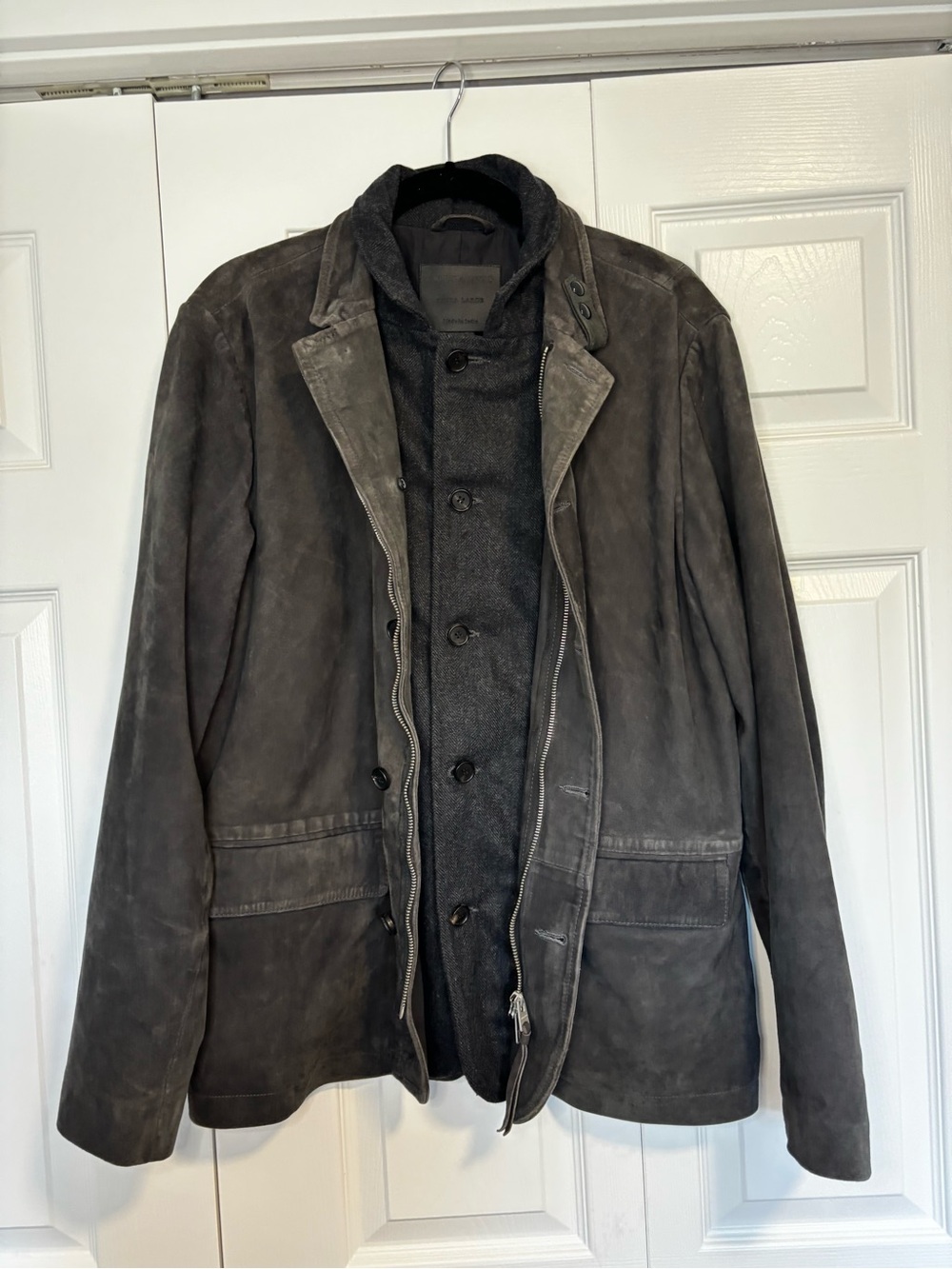 AllSaints Men’s Suede Layered Jacket – XL